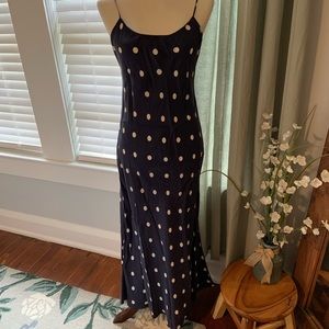 NWT J. Crew Bias Cut Slip Dress in Blue Polka Dots - Size 6